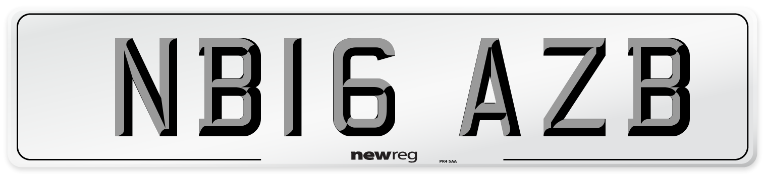 NB16 AZB Number Plate from New Reg